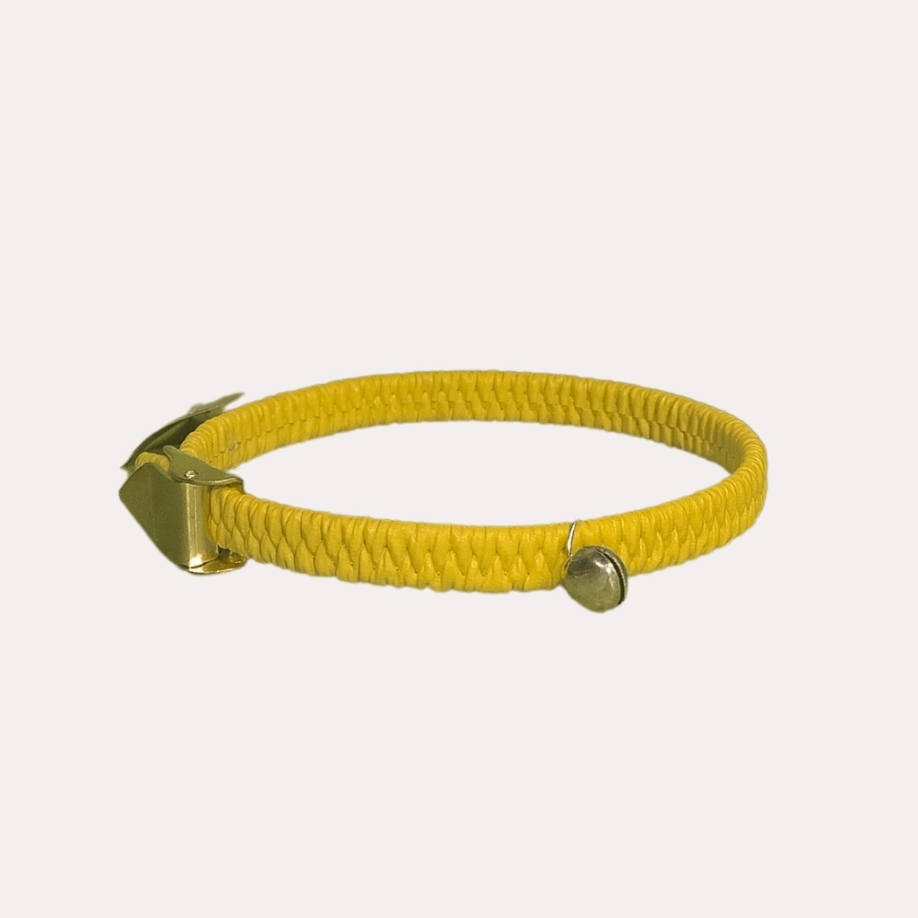 Collar para gato elastizado liso con cascabel