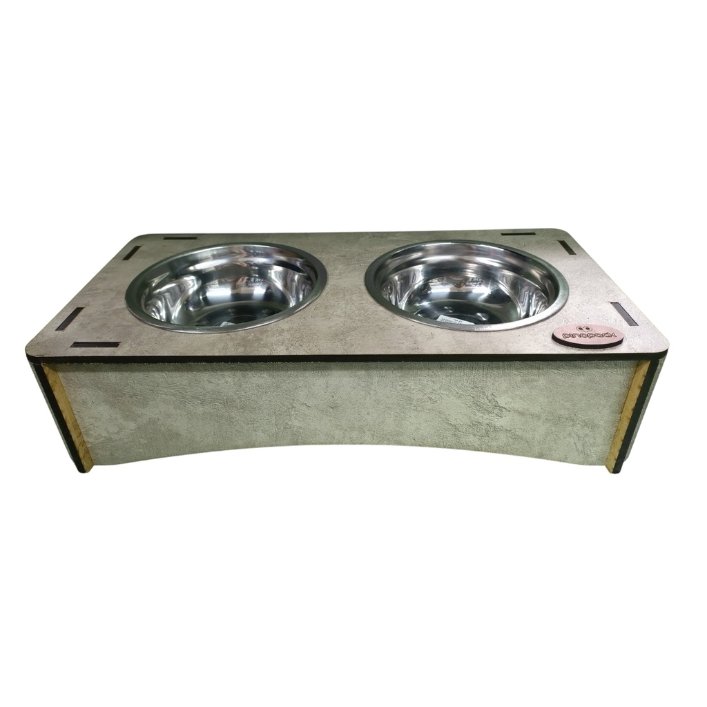 Comedero con altura madera doble 10cm