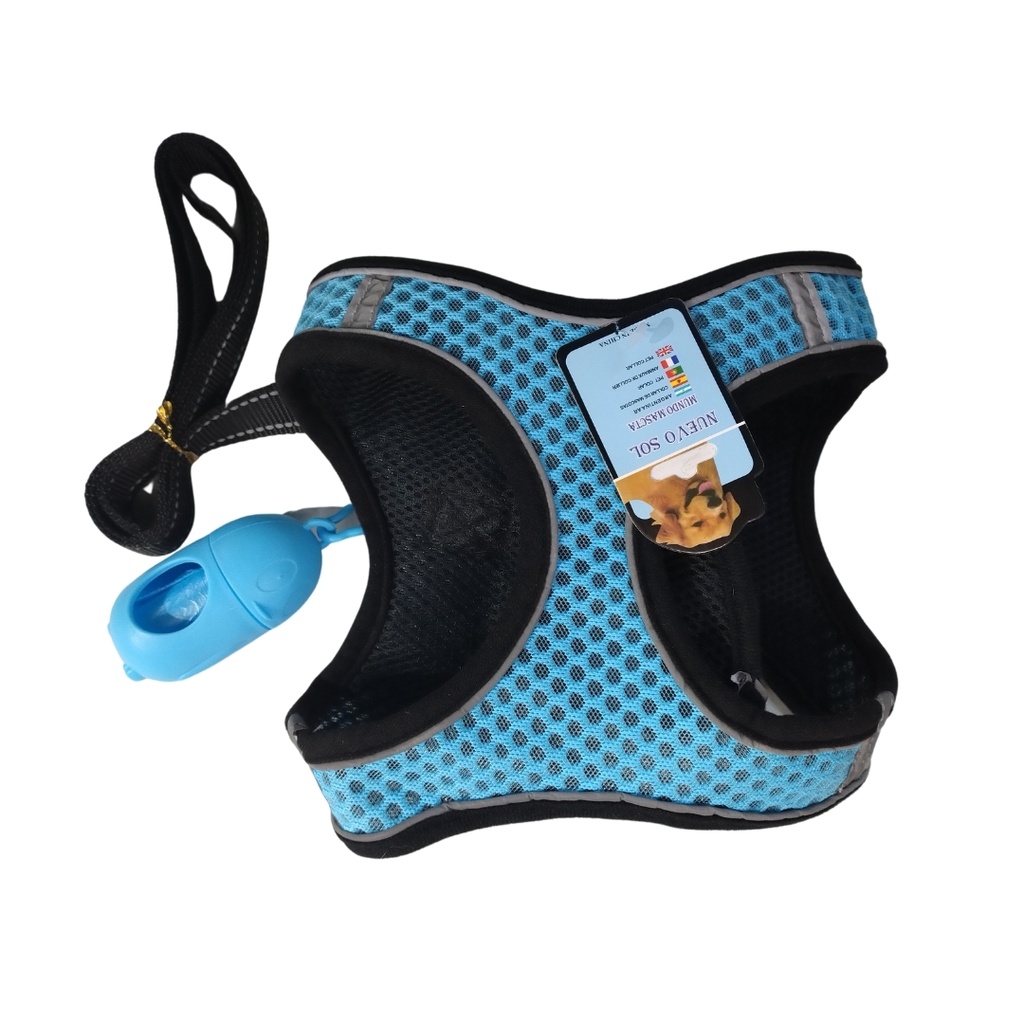 Conjunto arnés y correa aireado con huesito S
