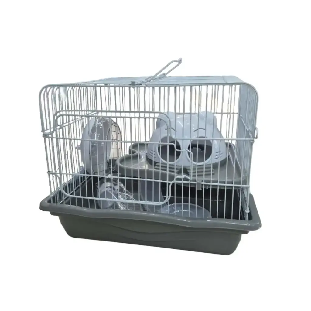 Hamstera casa con rueda y bebedero