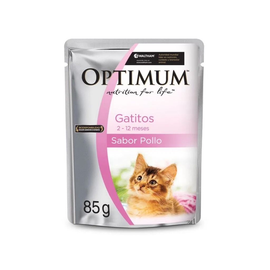 Pouch Optimum Cat Gatito Pollo x 85gr