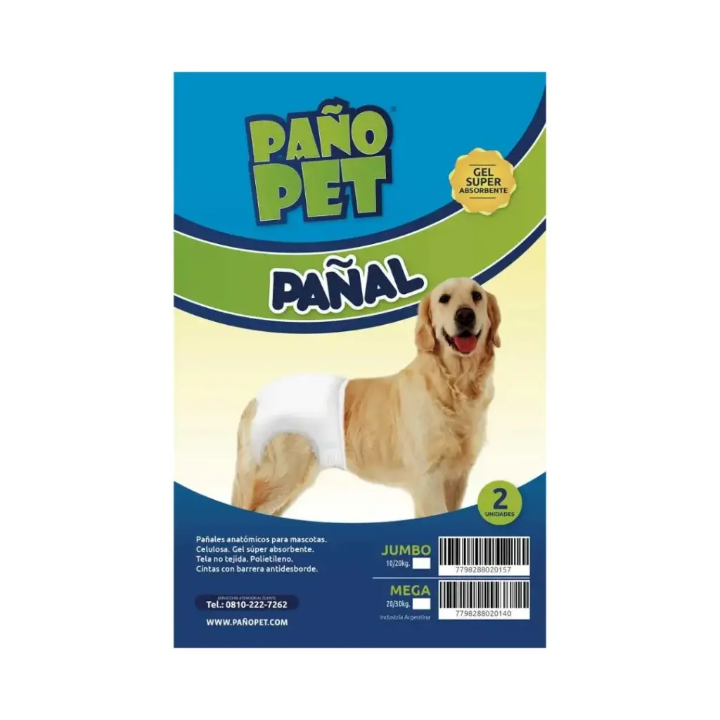 Panal Pañopet junior hasta 10kg x 2 unidades