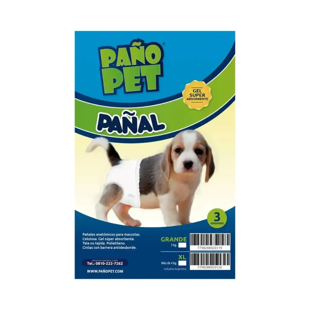 Panal Pañopet XL hasta 5kg x 3 unidades