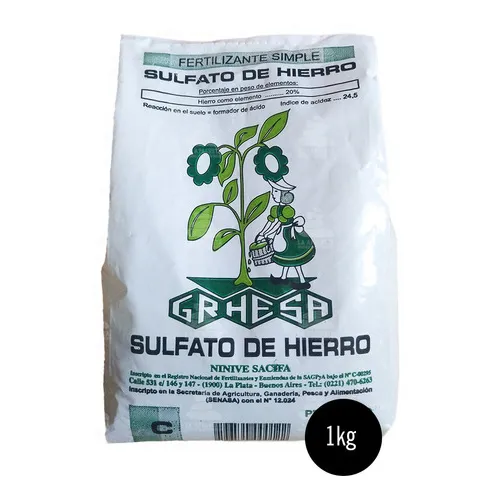 Sulfato de hierro x 500gr