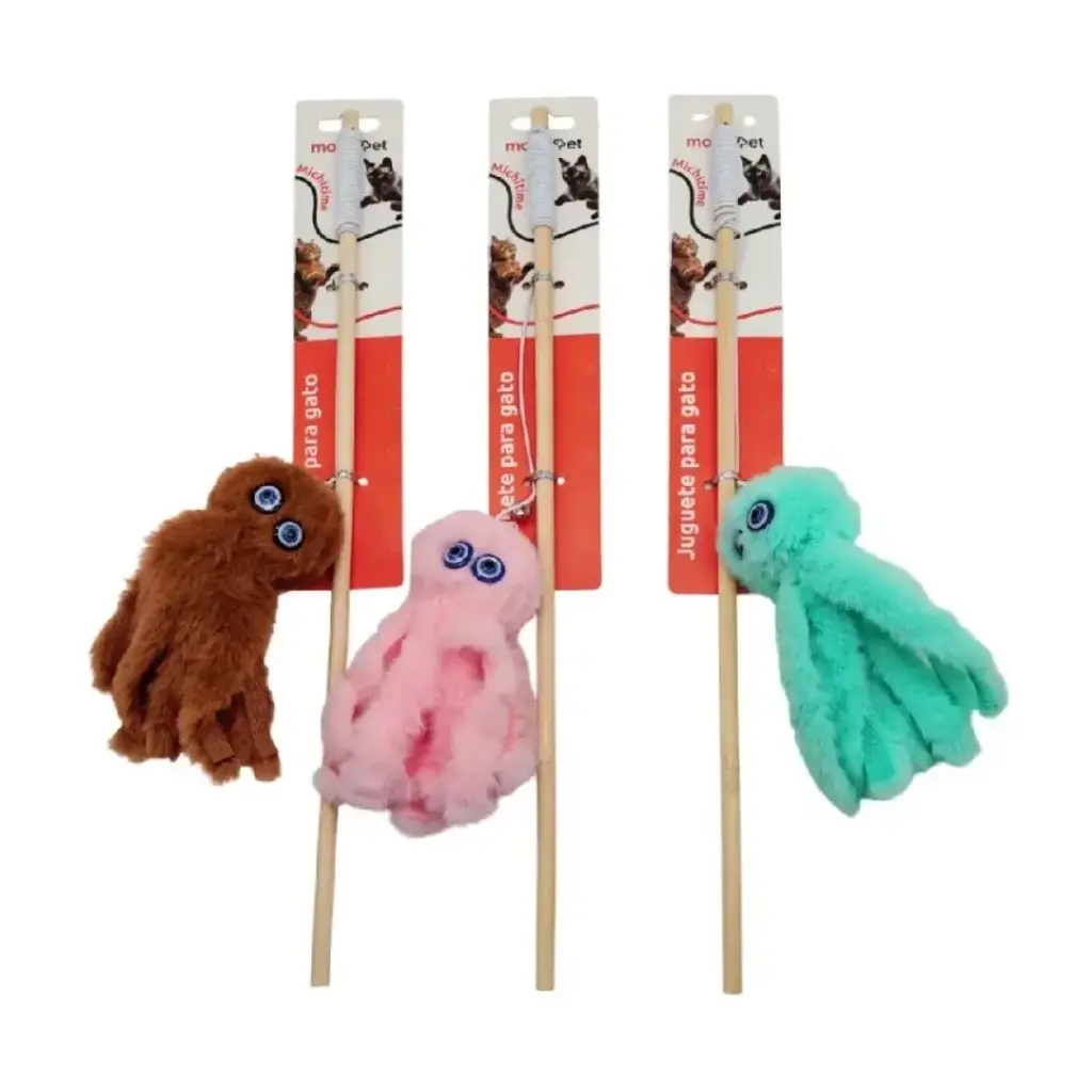 Cañita para gato pulpo de peluche