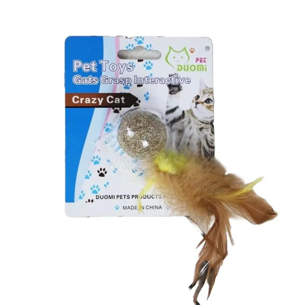 Catnip ball con pluma