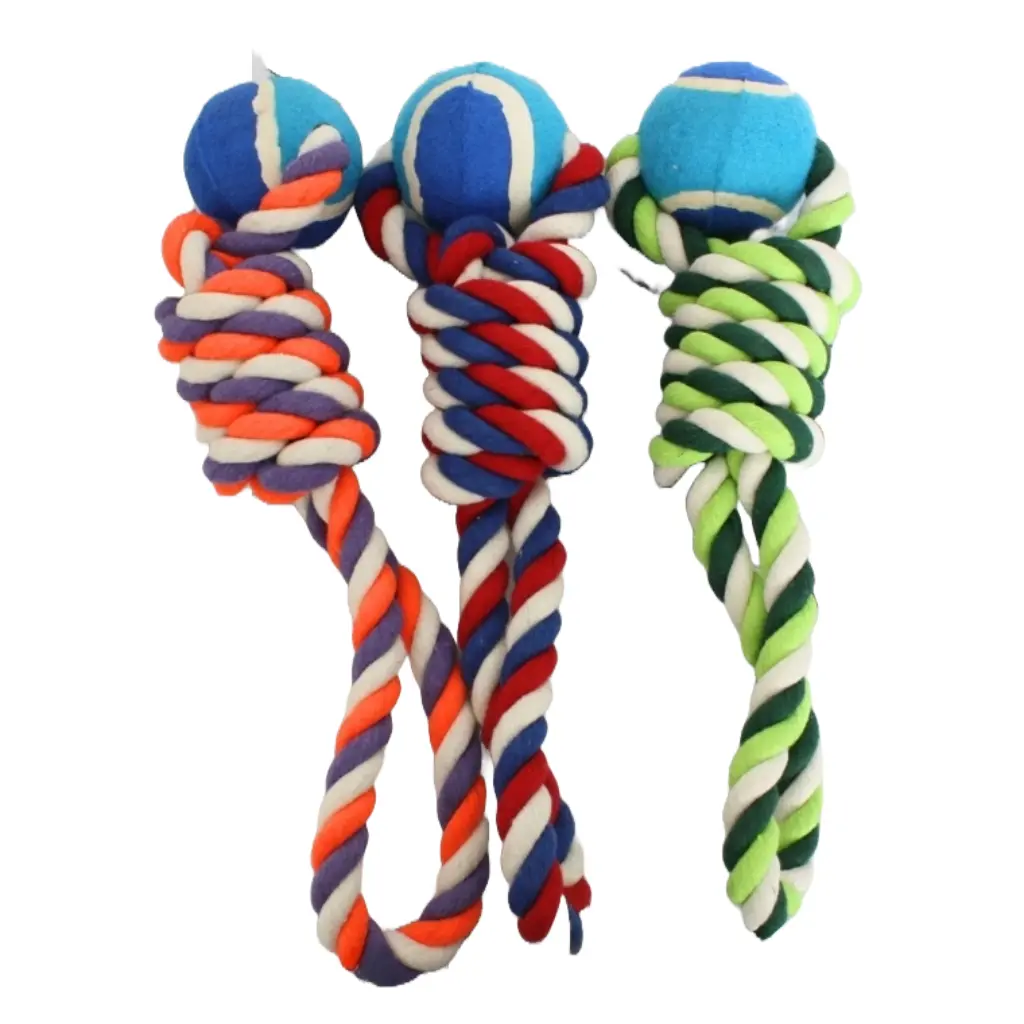 Soga nudo de algodón con pelota mediana