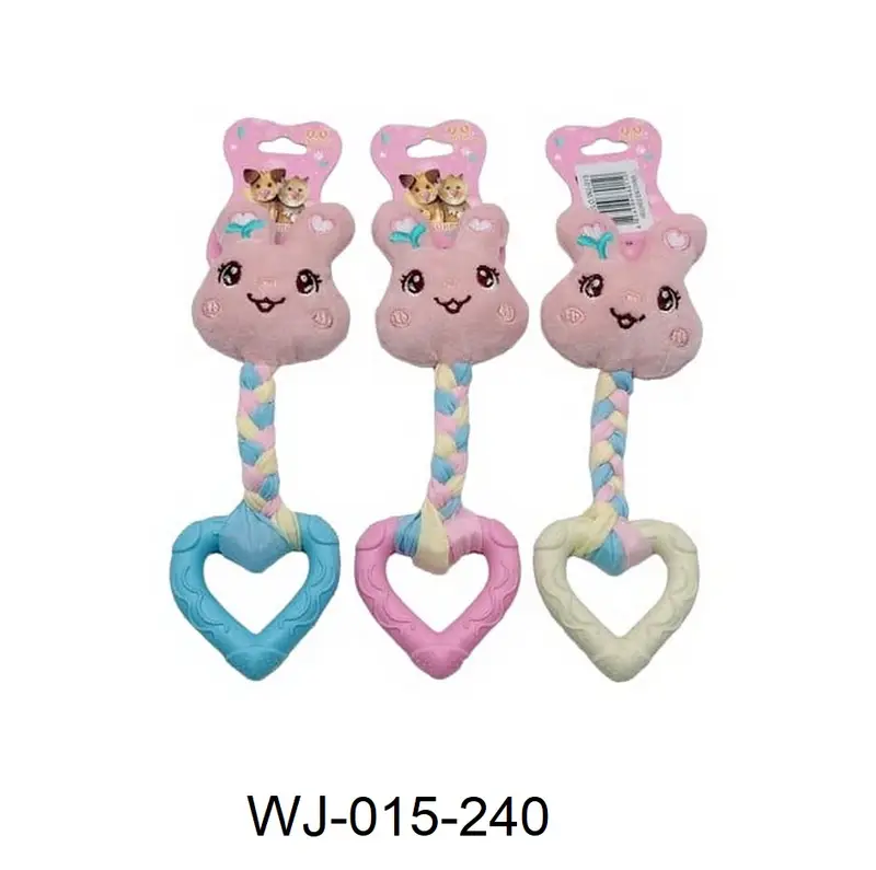 Mordillo cachorro conejo y corazón color pastel