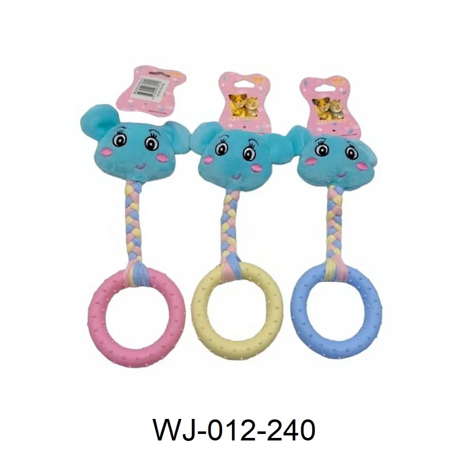 Mordillo cachorro elefante y círculo color pastel