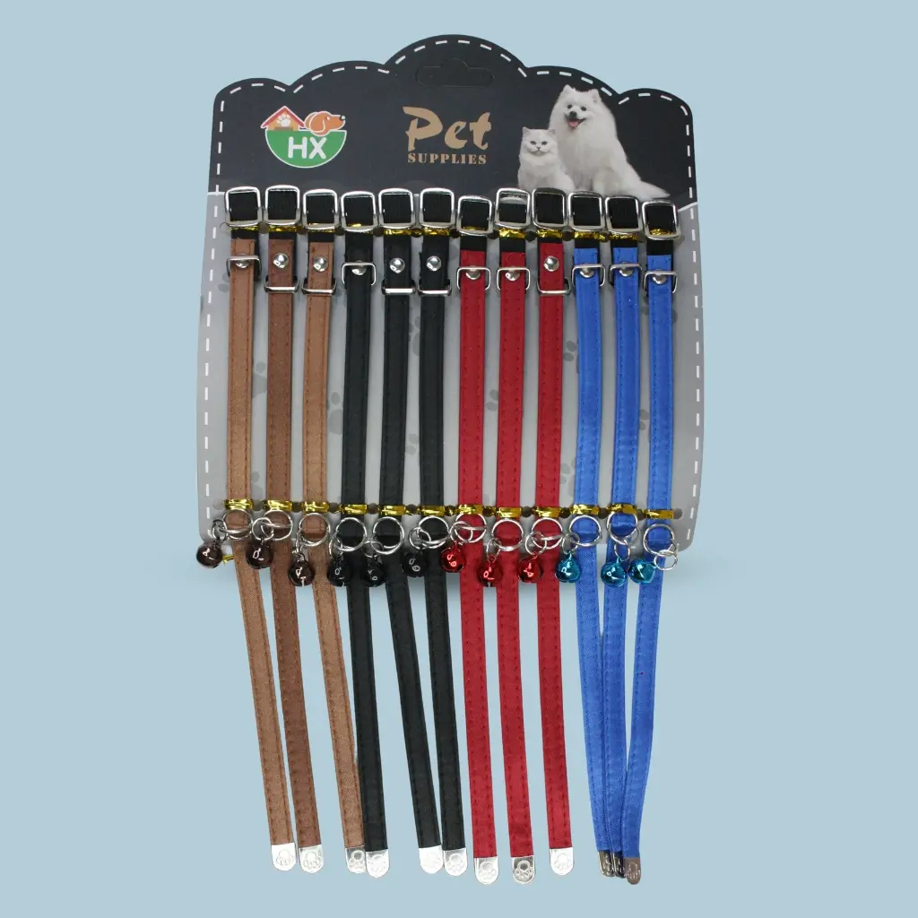 Collar para gato cuerina liso con huellita