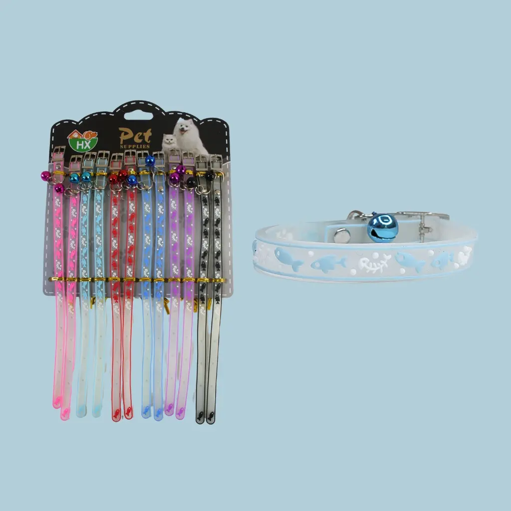 Collar para gato silicona transparente con peces