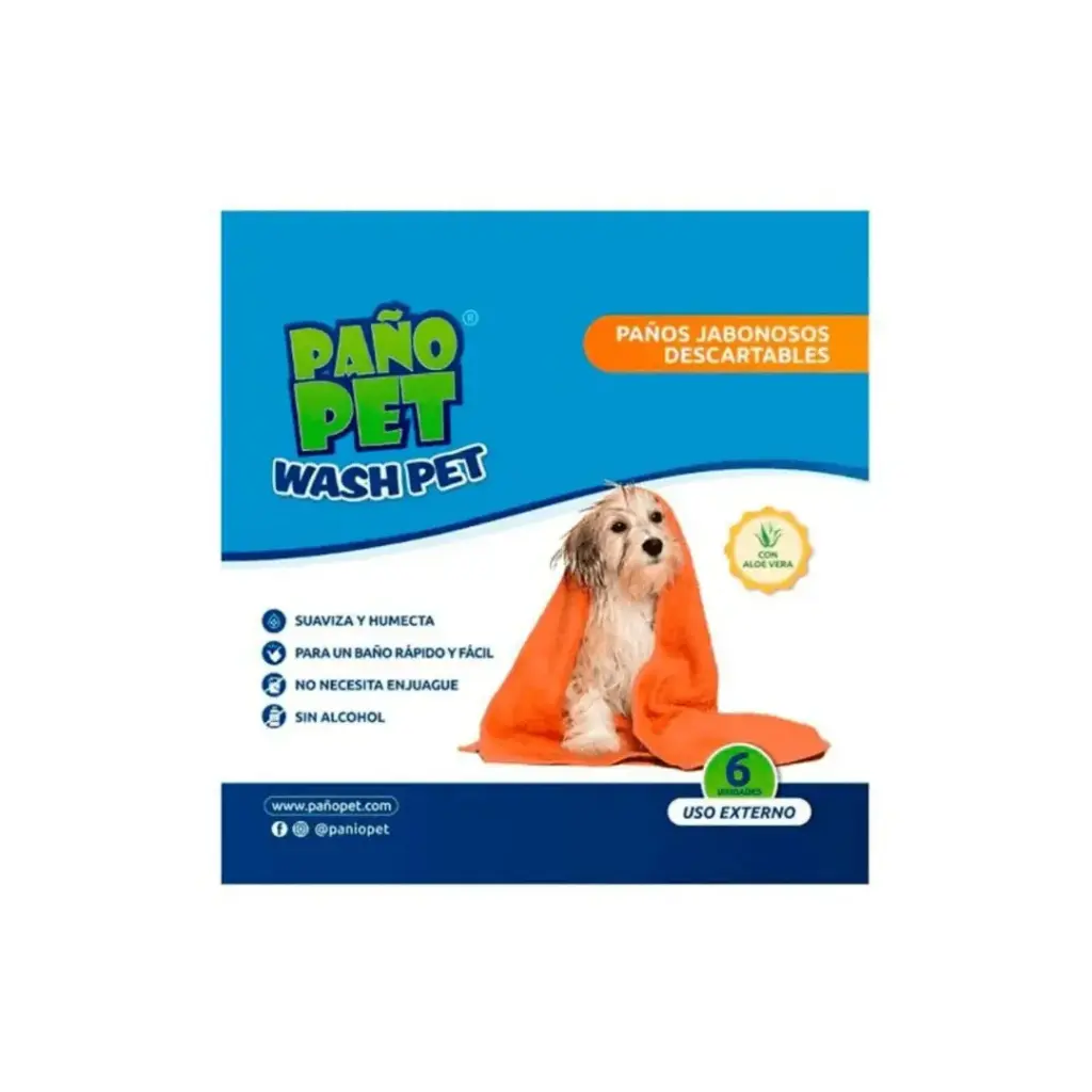 PañoPet Wash (paño jabonoso) x 6 unidades