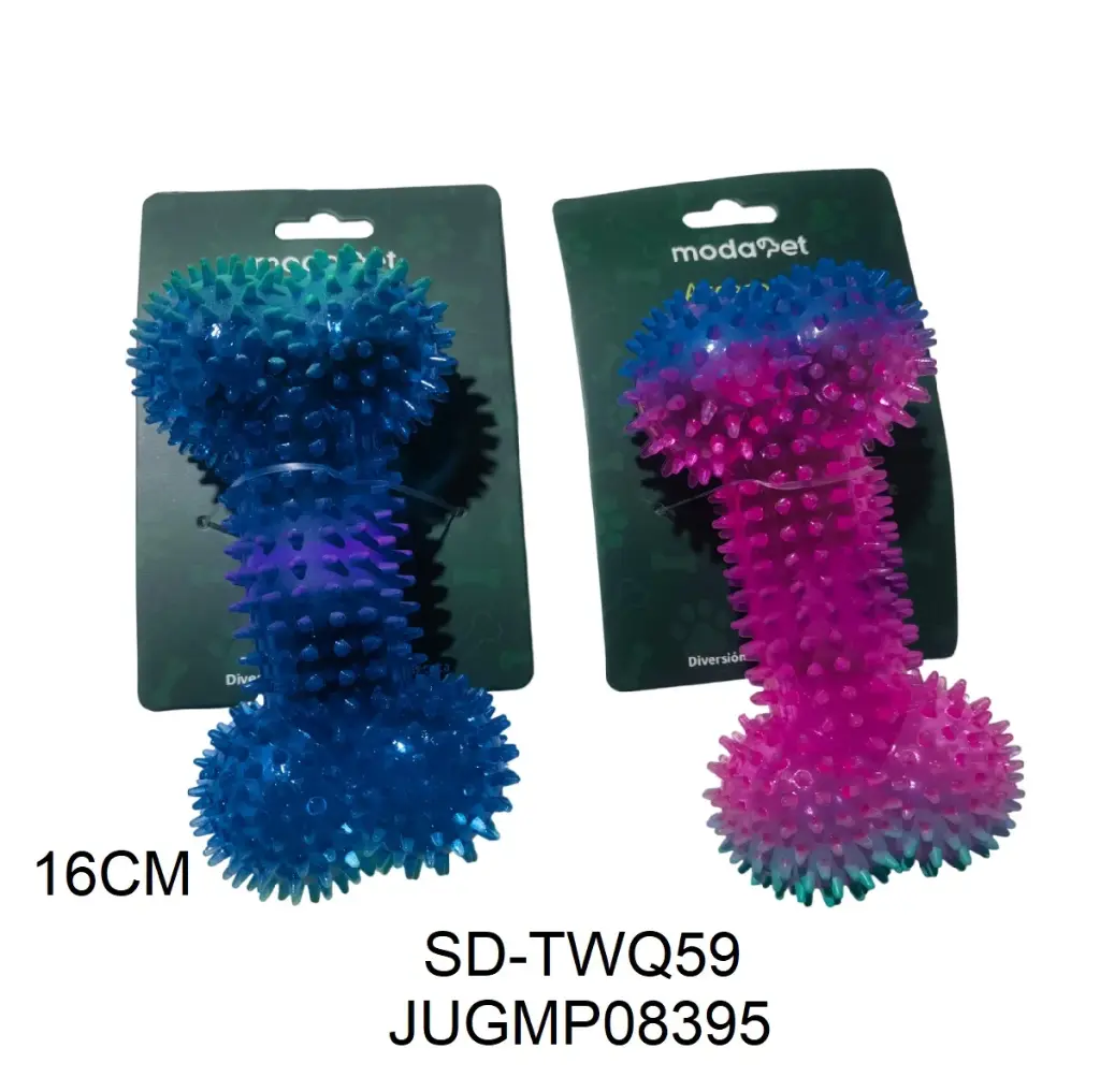 Juguete mordillo hueso con pinches transparente