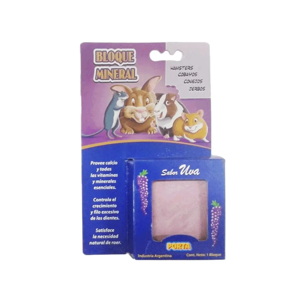 Bloque mineral para hamster uva/zanahoria