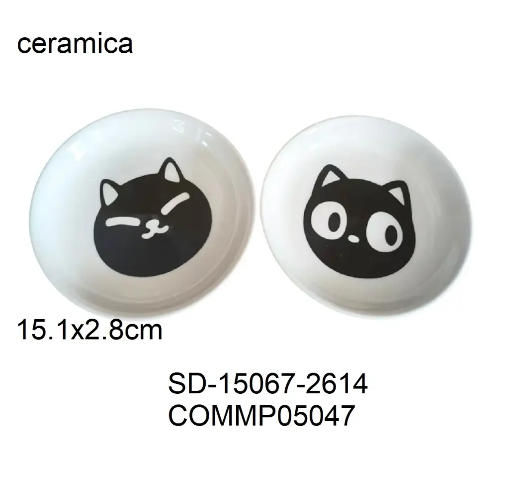 Comedero de cerámica plato gatito 15,1 x 2,8cm