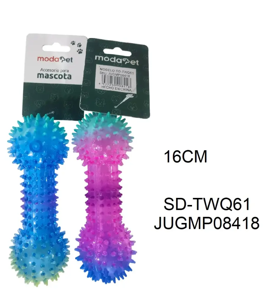 Juguete mordillo pesa con pinches transparente