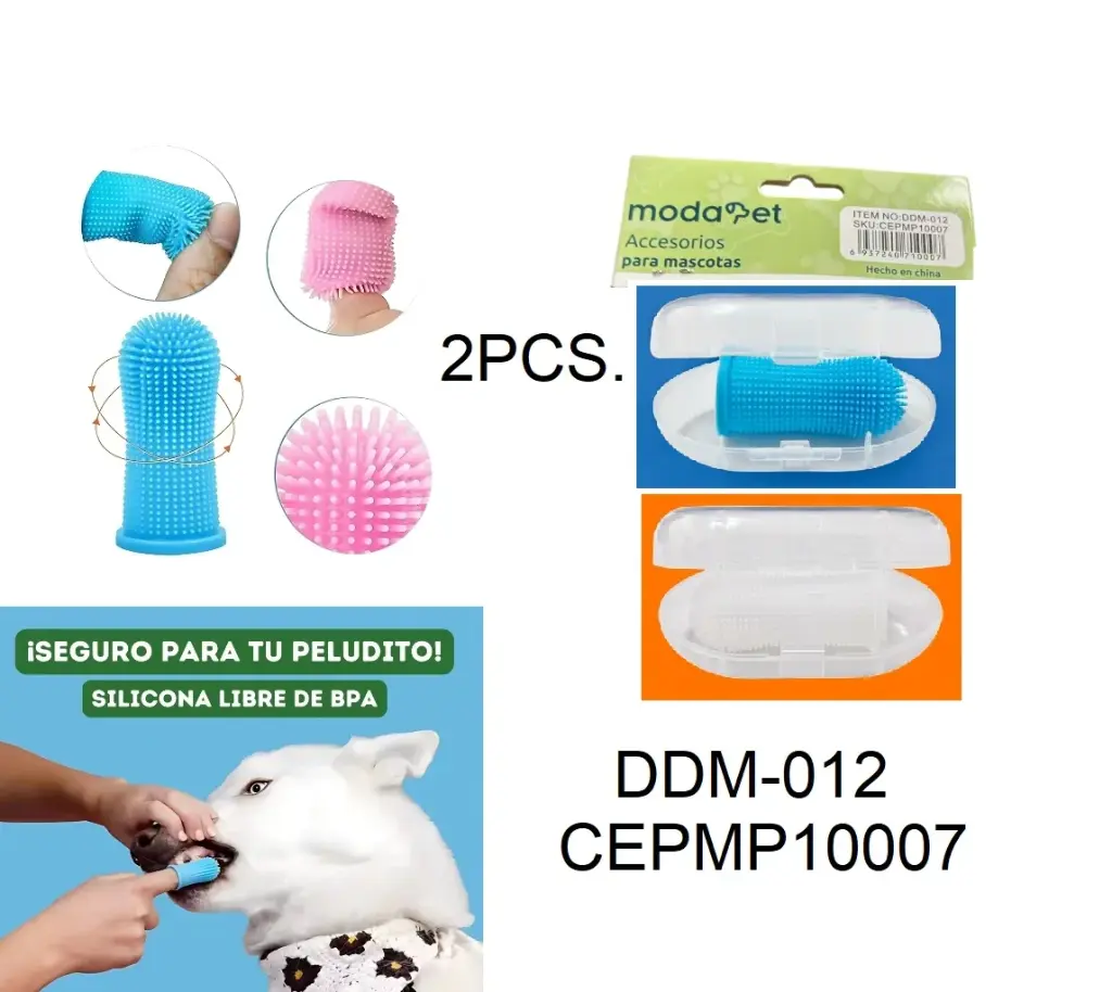 Cepillo dental de silicona individual para dedos x 2 unidades