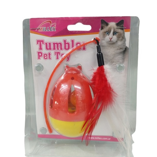 [553178] Juguete gato Woobly con plumas 18cm