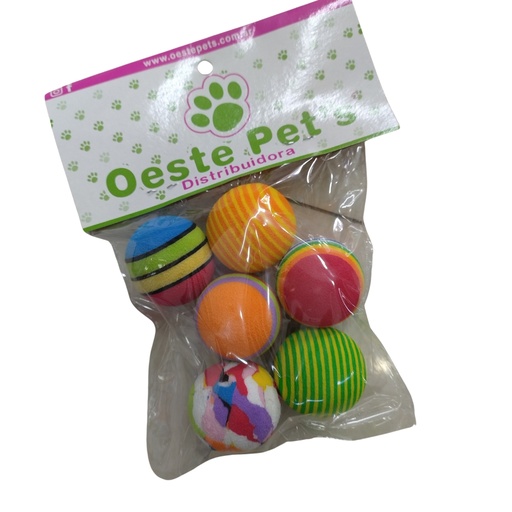 [4181] Pelota de goma multicolor para gato x 6 unidades