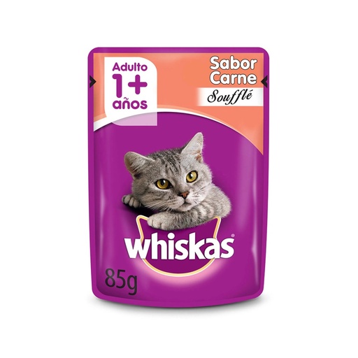 [CWPACS12] Pouch Whiskas Adulto Carne Souffle x 85gr