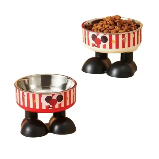 [6937250617129] Comedero acero con altura payaso con patitas 