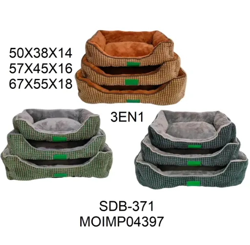 [6937251204397-1] Moisés cuadrillé interior de peluche 50x38x14cm Talle 1 